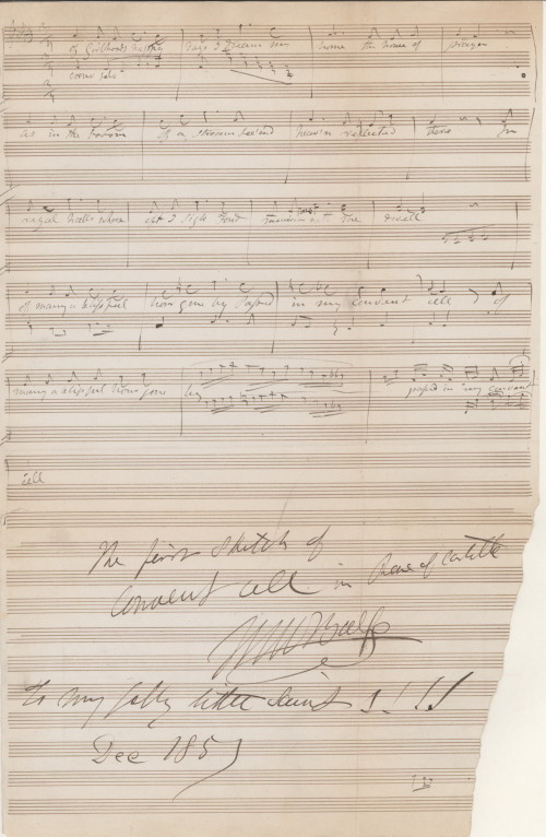 Balfe, Michael W. - Autograph Manuscript Sketch from the Opera "Rose of